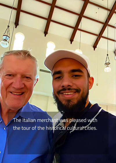 Happy travelers with Falcon Tours in Saudi Arabia - authentic customer experiences